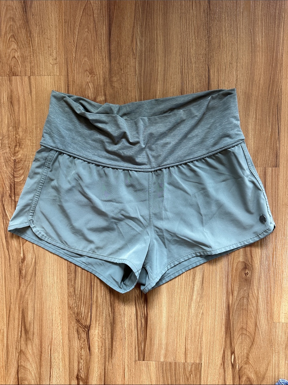 Prana- Women's High-Waist Fold-Over Swim Shorts - Sage